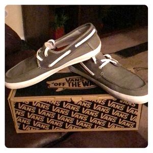 Gray Vans with White laces